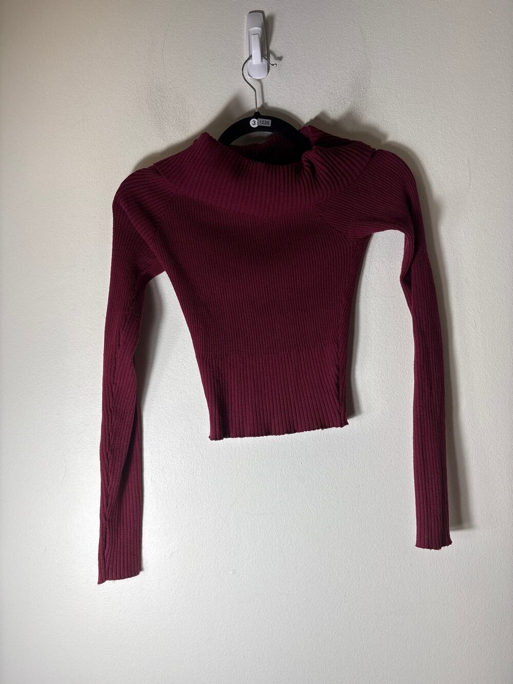 Princess Polly Merlot Ribbed Sweater Sz S